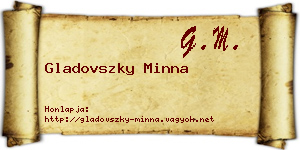 Gladovszky Minna névjegykártya